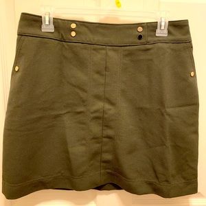 Olive green skirt with gold button accents!